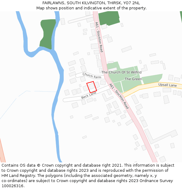 FAIRLAWNS, SOUTH KILVINGTON, THIRSK, YO7 2NL: Location map and indicative extent of plot