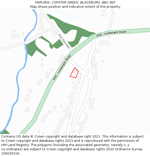 FAIRVIEW, COPSTER GREEN, BLACKBURN, BB1 9EP: Location map and indicative extent of plot