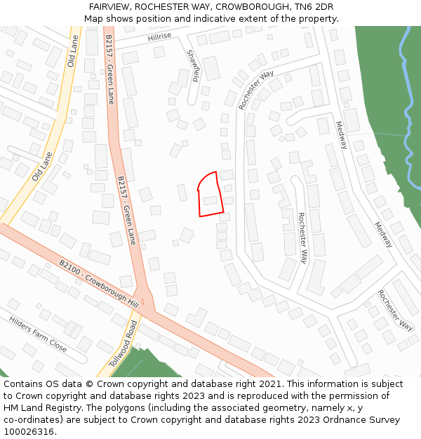 FAIRVIEW, ROCHESTER WAY, CROWBOROUGH, TN6 2DR: Location map and indicative extent of plot