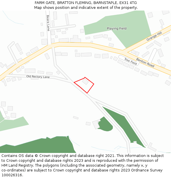 FARM GATE, BRATTON FLEMING, BARNSTAPLE, EX31 4TG: Location map and indicative extent of plot