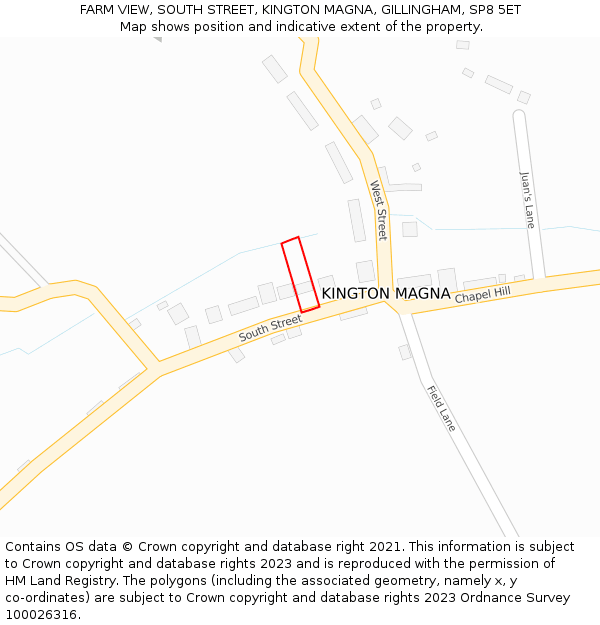 FARM VIEW, SOUTH STREET, KINGTON MAGNA, GILLINGHAM, SP8 5ET: Location map and indicative extent of plot