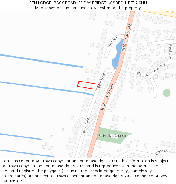 FEN LODGE, BACK ROAD, FRIDAY BRIDGE, WISBECH, PE14 0HU: Location map and indicative extent of plot
