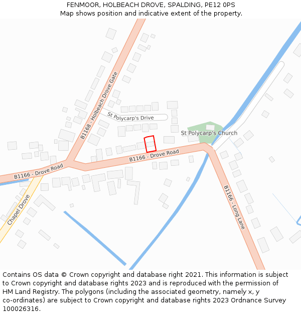 FENMOOR, HOLBEACH DROVE, SPALDING, PE12 0PS: Location map and indicative extent of plot