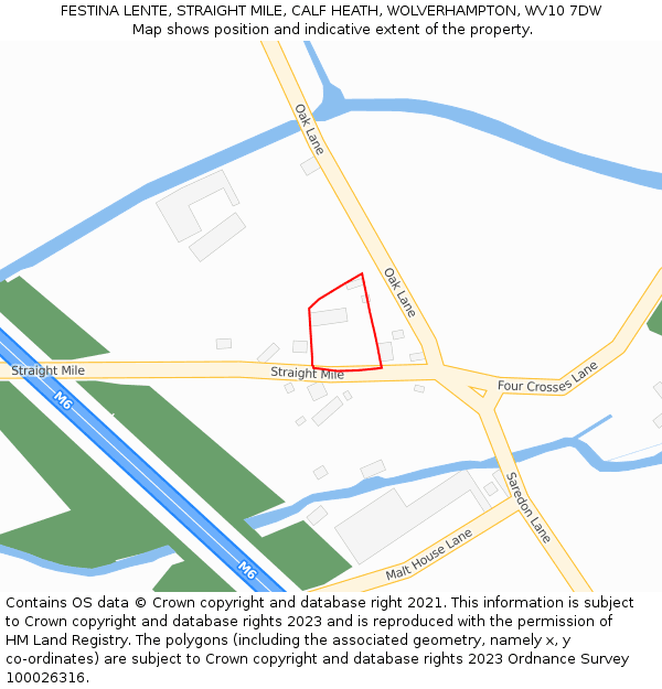 FESTINA LENTE, STRAIGHT MILE, CALF HEATH, WOLVERHAMPTON, WV10 7DW: Location map and indicative extent of plot