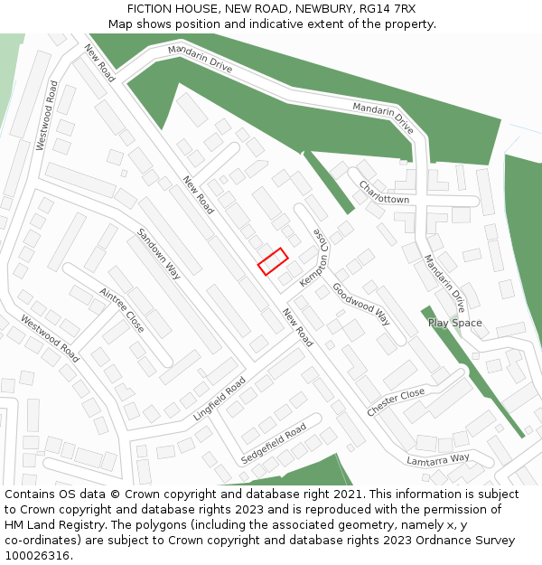 FICTION HOUSE, NEW ROAD, NEWBURY, RG14 7RX: Location map and indicative extent of plot