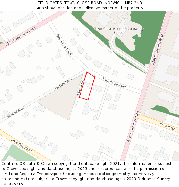 FIELD GATES, TOWN CLOSE ROAD, NORWICH, NR2 2NB: Location map and indicative extent of plot