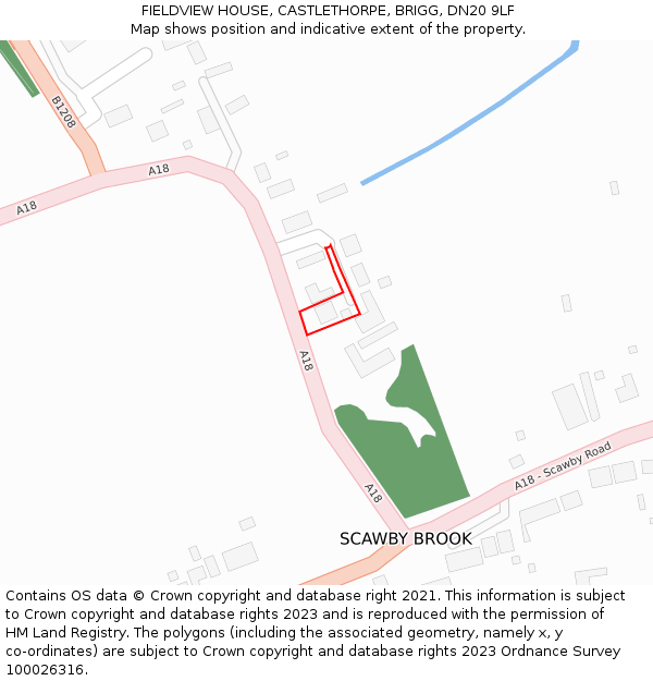 FIELDVIEW HOUSE, CASTLETHORPE, BRIGG, DN20 9LF: Location map and indicative extent of plot