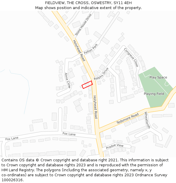 FIELDVIEW, THE CROSS, OSWESTRY, SY11 4EH: Location map and indicative extent of plot