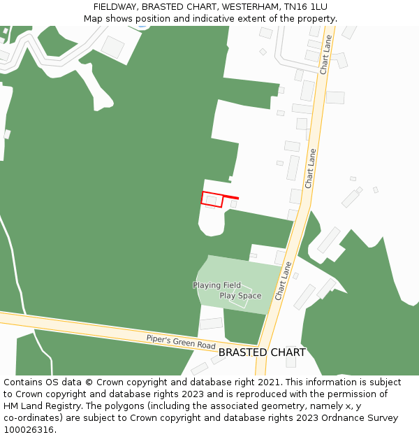 FIELDWAY, BRASTED CHART, WESTERHAM, TN16 1LU: Location map and indicative extent of plot