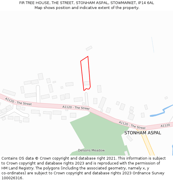 FIR TREE HOUSE, THE STREET, STONHAM ASPAL, STOWMARKET, IP14 6AL: Location map and indicative extent of plot