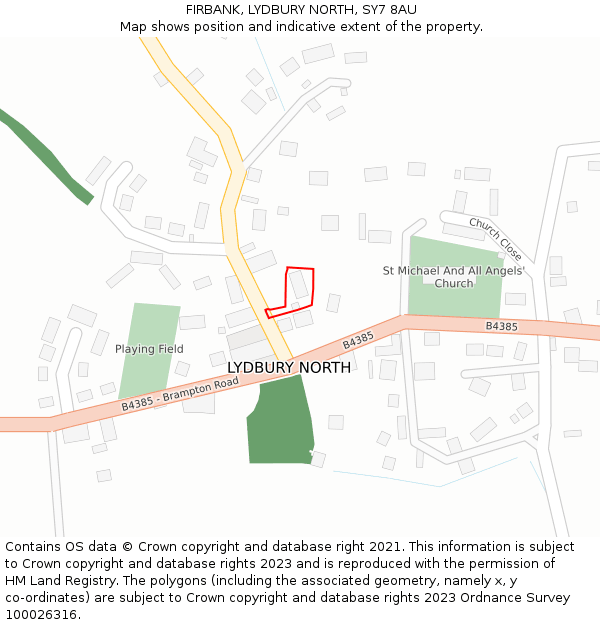 FIRBANK, LYDBURY NORTH, SY7 8AU: Location map and indicative extent of plot