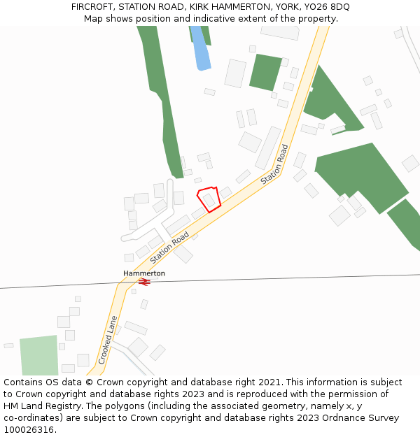 FIRCROFT, STATION ROAD, KIRK HAMMERTON, YORK, YO26 8DQ: Location map and indicative extent of plot