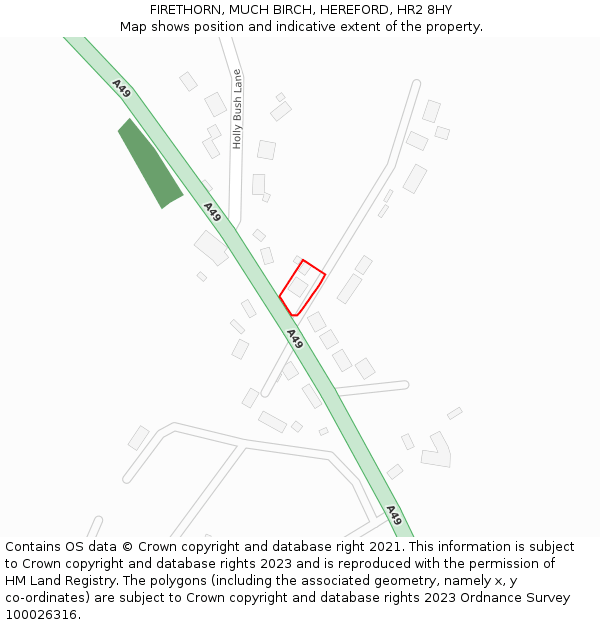 FIRETHORN, MUCH BIRCH, HEREFORD, HR2 8HY: Location map and indicative extent of plot