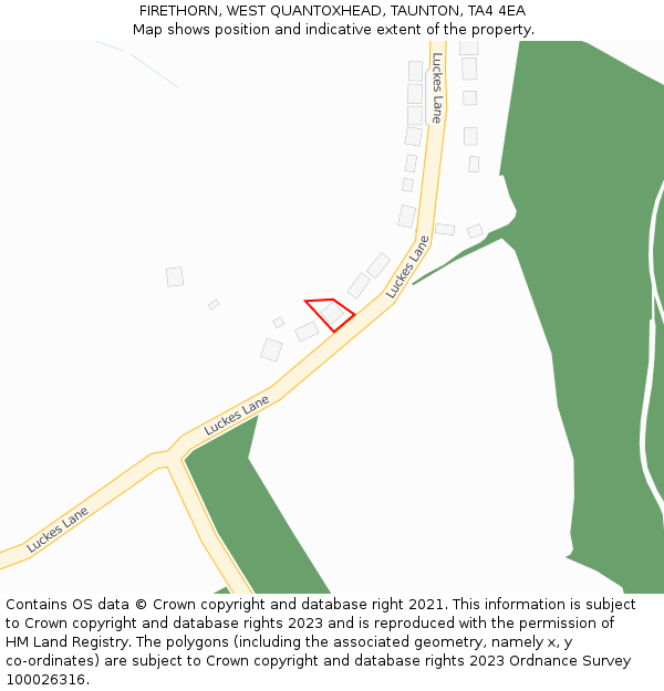 FIRETHORN, WEST QUANTOXHEAD, TAUNTON, TA4 4EA: Location map and indicative extent of plot