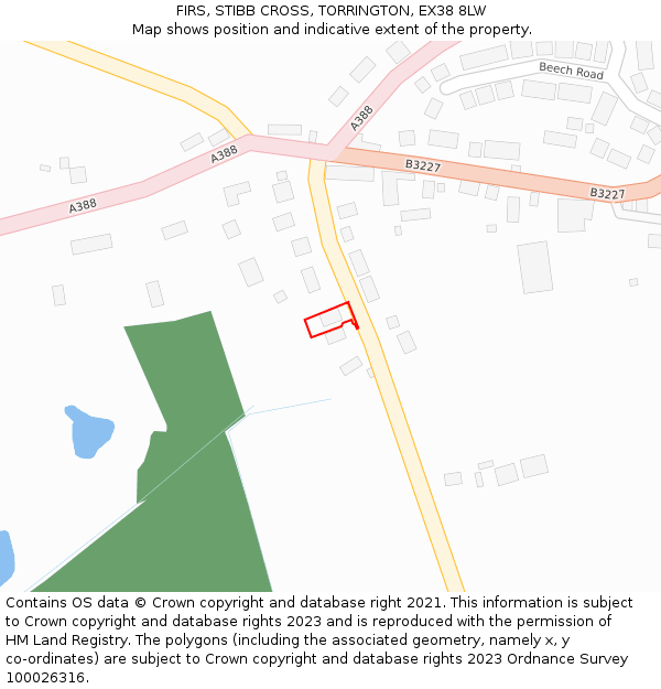 FIRS, STIBB CROSS, TORRINGTON, EX38 8LW: Location map and indicative extent of plot