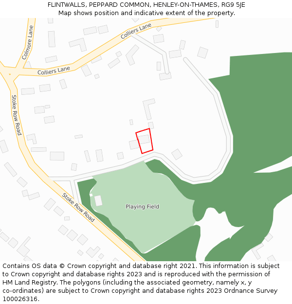 FLINTWALLS, PEPPARD COMMON, HENLEY-ON-THAMES, RG9 5JE: Location map and indicative extent of plot
