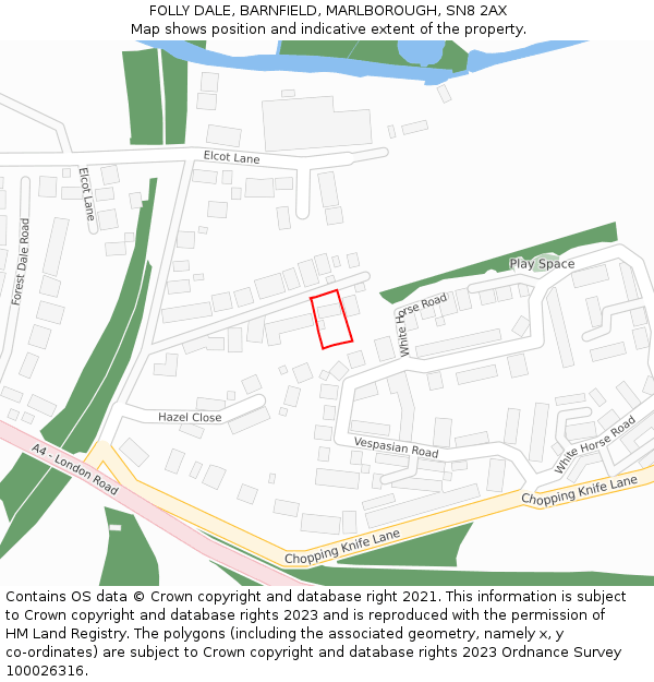 FOLLY DALE, BARNFIELD, MARLBOROUGH, SN8 2AX: Location map and indicative extent of plot