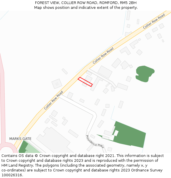 FOREST VIEW, COLLIER ROW ROAD, ROMFORD, RM5 2BH: Location map and indicative extent of plot