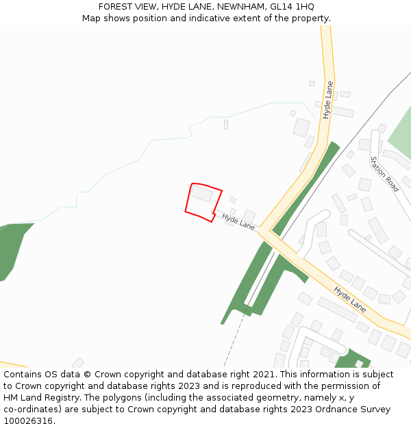 FOREST VIEW, HYDE LANE, NEWNHAM, GL14 1HQ: Location map and indicative extent of plot