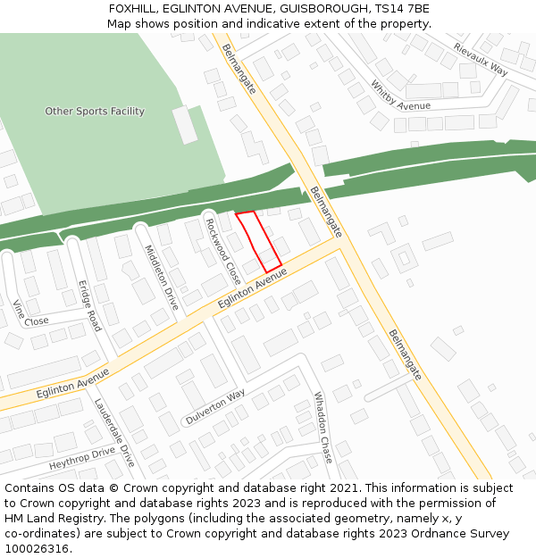 FOXHILL, EGLINTON AVENUE, GUISBOROUGH, TS14 7BE: Location map and indicative extent of plot