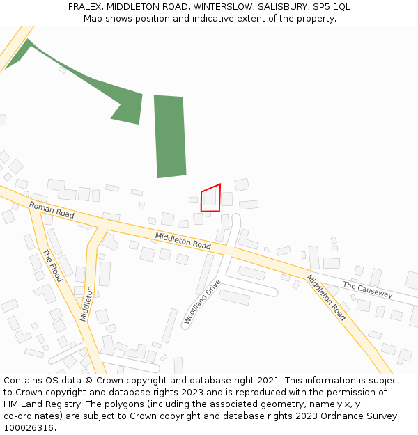 FRALEX, MIDDLETON ROAD, WINTERSLOW, SALISBURY, SP5 1QL: Location map and indicative extent of plot