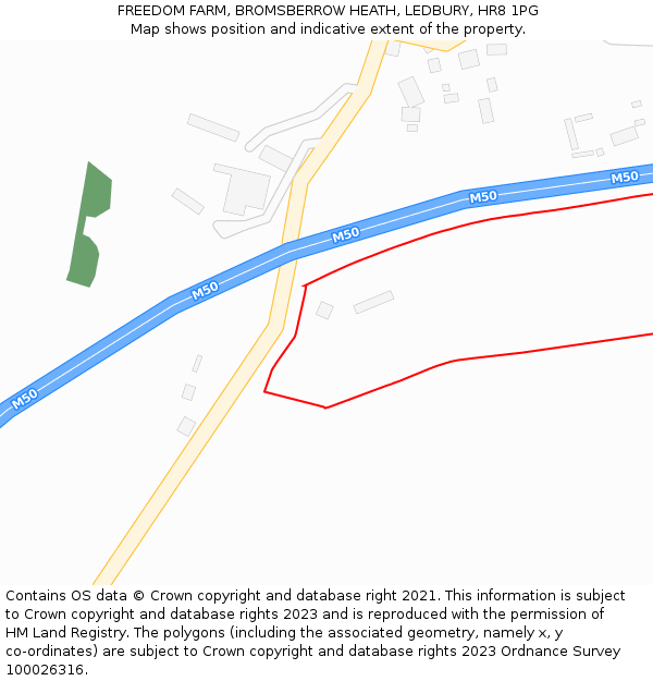 FREEDOM FARM, BROMSBERROW HEATH, LEDBURY, HR8 1PG: Location map and indicative extent of plot