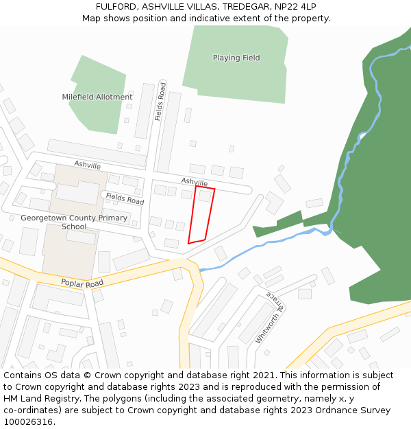 FULFORD, ASHVILLE VILLAS, TREDEGAR, NP22 4LP: Location map and indicative extent of plot
