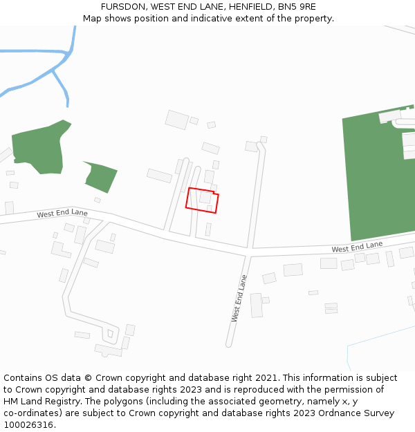 FURSDON, WEST END LANE, HENFIELD, BN5 9RE: Location map and indicative extent of plot