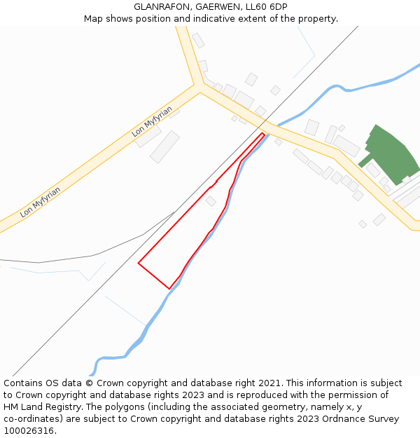 GLANRAFON, GAERWEN, LL60 6DP: Location map and indicative extent of plot