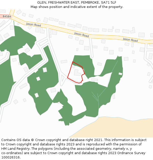 GLEN, FRESHWATER EAST, PEMBROKE, SA71 5LF: Location map and indicative extent of plot