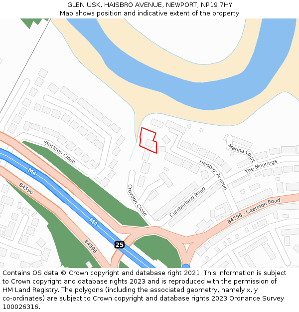 GLEN USK, HAISBRO AVENUE, NEWPORT, NP19 7HY: Location map and indicative extent of plot