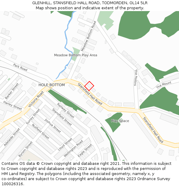 GLENHILL, STANSFIELD HALL ROAD, TODMORDEN, OL14 5LR: Location map and indicative extent of plot