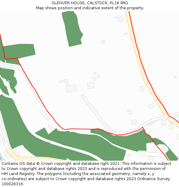 GLENVER HOUSE, CALSTOCK, PL18 9RG: Location map and indicative extent of plot