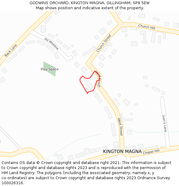 GODWINS ORCHARD, KINGTON MAGNA, GILLINGHAM, SP8 5EW: Location map and indicative extent of plot