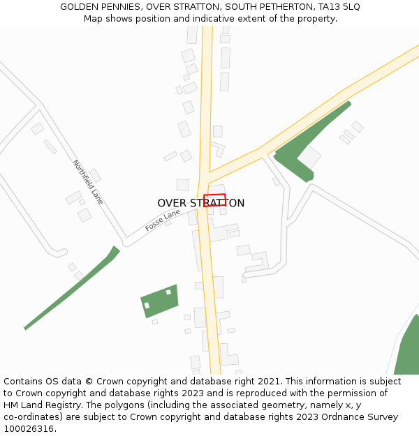 GOLDEN PENNIES, OVER STRATTON, SOUTH PETHERTON, TA13 5LQ: Location map and indicative extent of plot