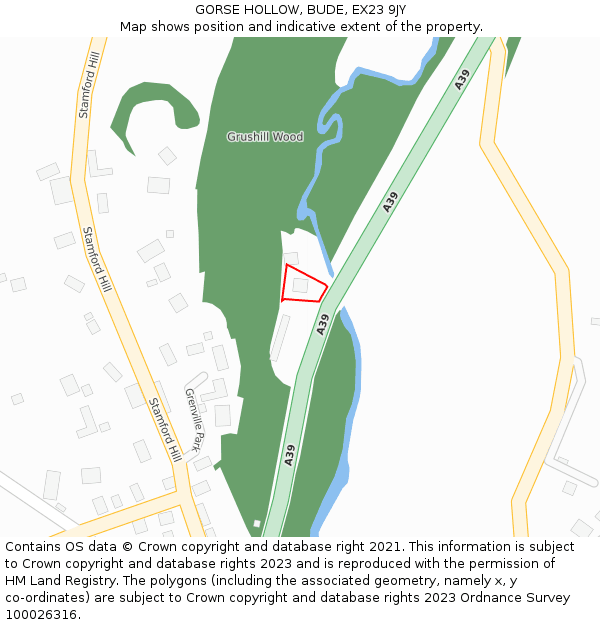 GORSE HOLLOW, BUDE, EX23 9JY: Location map and indicative extent of plot