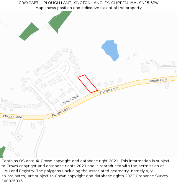 GRAYGARTH, PLOUGH LANE, KINGTON LANGLEY, CHIPPENHAM, SN15 5PW: Location map and indicative extent of plot