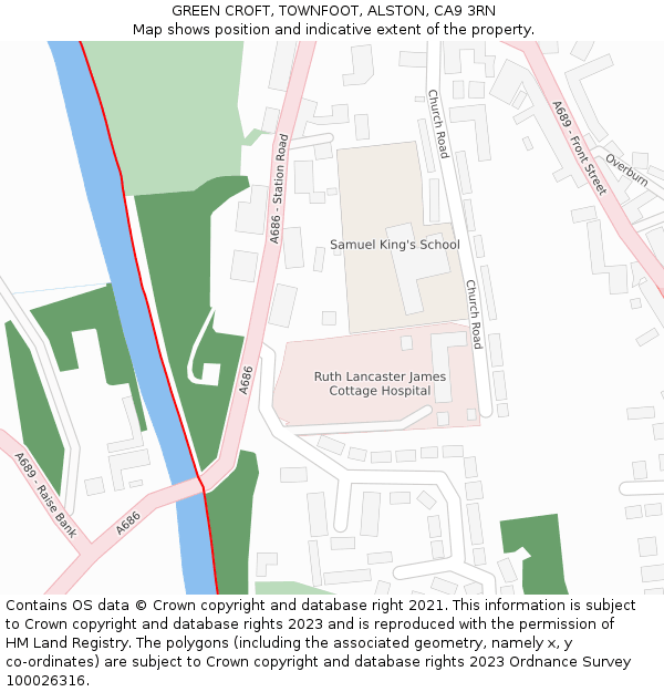 GREEN CROFT, TOWNFOOT, ALSTON, CA9 3RN: Location map and indicative extent of plot