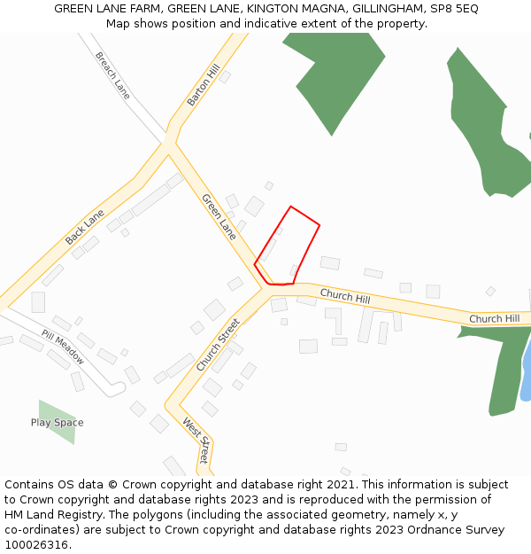 GREEN LANE FARM, GREEN LANE, KINGTON MAGNA, GILLINGHAM, SP8 5EQ: Location map and indicative extent of plot