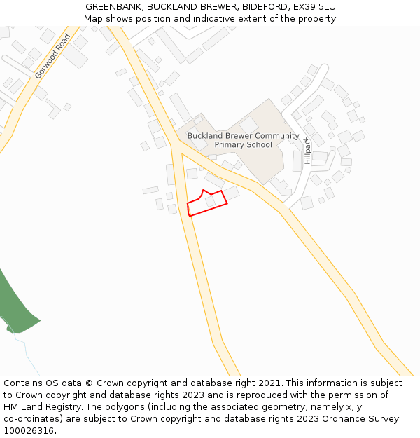 GREENBANK, BUCKLAND BREWER, BIDEFORD, EX39 5LU: Location map and indicative extent of plot