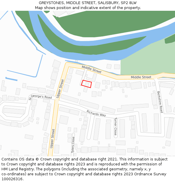 GREYSTONES, MIDDLE STREET, SALISBURY, SP2 8LW: Location map and indicative extent of plot