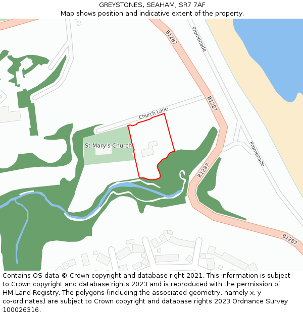 GREYSTONES, SEAHAM, SR7 7AF: Location map and indicative extent of plot