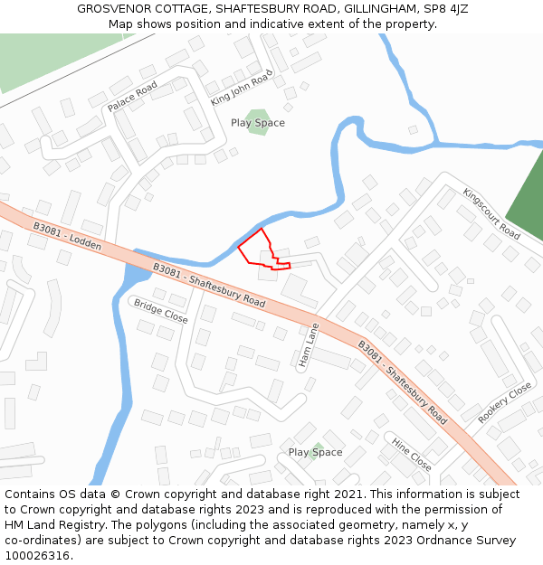 GROSVENOR COTTAGE, SHAFTESBURY ROAD, GILLINGHAM, SP8 4JZ: Location map and indicative extent of plot