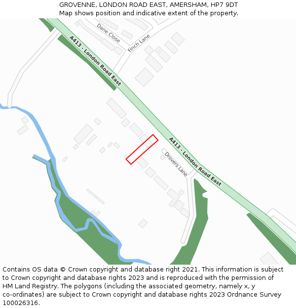 GROVENNE, LONDON ROAD EAST, AMERSHAM, HP7 9DT: Location map and indicative extent of plot