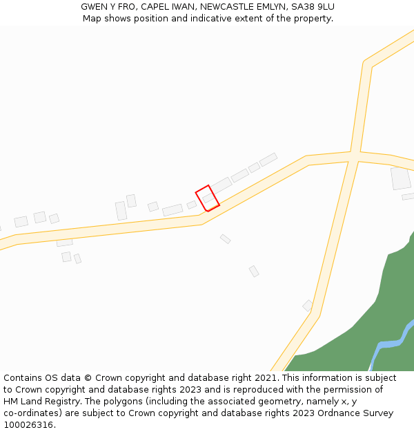 GWEN Y FRO, CAPEL IWAN, NEWCASTLE EMLYN, SA38 9LU: Location map and indicative extent of plot