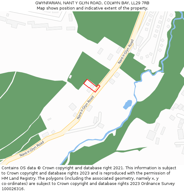 GWYNFARIAN, NANT Y GLYN ROAD, COLWYN BAY, LL29 7RB: Location map and indicative extent of plot