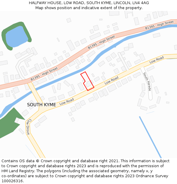 HALFWAY HOUSE, LOW ROAD, SOUTH KYME, LINCOLN, LN4 4AG: Location map and indicative extent of plot