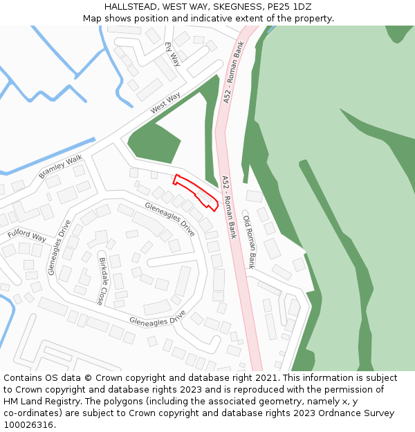 HALLSTEAD, WEST WAY, SKEGNESS, PE25 1DZ: Location map and indicative extent of plot