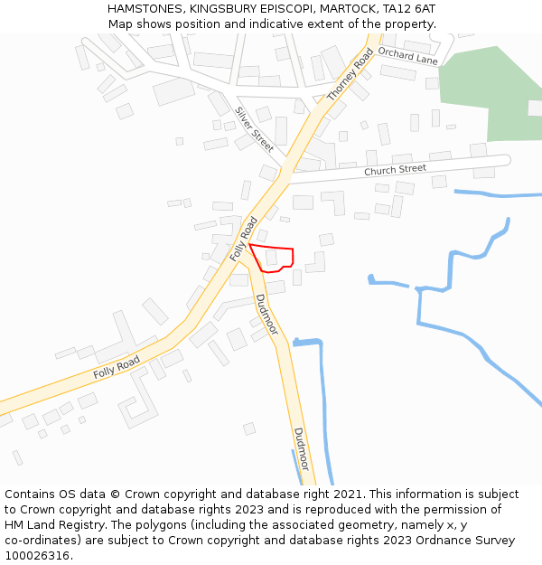 HAMSTONES, KINGSBURY EPISCOPI, MARTOCK, TA12 6AT: Location map and indicative extent of plot