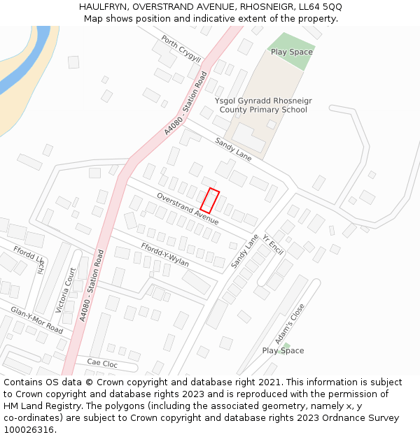 HAULFRYN, OVERSTRAND AVENUE, RHOSNEIGR, LL64 5QQ: Location map and indicative extent of plot